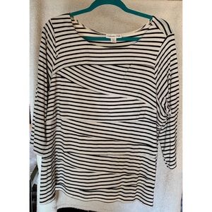 Coldwater Creek Striped 3/4 Sleeve Top